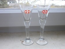 2 Malteserkreuz Aquavit Glas Kelch Stielgläser