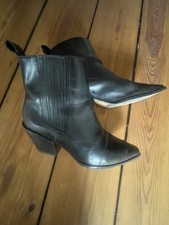 Aeyde Stiefeletten 41, Schwarz, Ankle, Leder, Blockabsatz