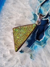 Edler Drachenschuppenammolit Anhänger in massiv Silber  (F19)