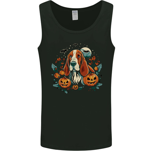 Basset hund mit - mit, kürbisse