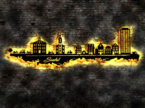 Led skyline stadt suhl - stadt,