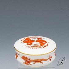 Meissen Schmuckdose 1.Wahl im Dekor reicher Drache Rot