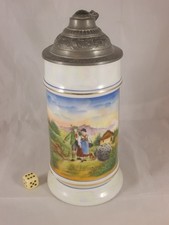 Alter Porzellan Bierkrug mit