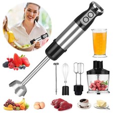 Stabmixer 800W Edelstahl Mixer Mixstab Pürierstab Quirl, Rührhaken 6 in 1 DHL