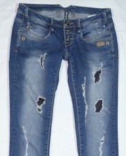 Jeans GANG Dilah Skinny gr. W27 Blau Damen Denim 27in niedrig lang Löcher Hose
