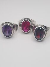  925 Sterling Silber Ringe für Frauen mit  Stein Amethyst Rubin Granat