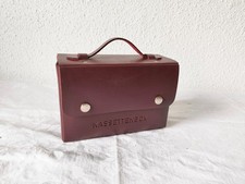 DDR Kassenkoffer Kassettenbox Box für 10 Kassetten MC Kassettentasche braun (1)