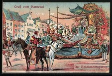 Künstler-AK Köln, Festwagen am Rosenmontagszug, Kölner Karneval 1928 