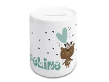 Spardose Kinder mit Name Mädchen, Geschenk personalisiert Taufe Geburtstag Geld