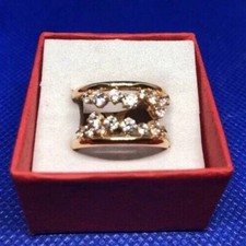 Swarovski Original wunderschöner Ring vergoldet mit 18 Steinen, Größe 17 /55!