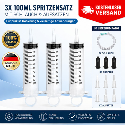 100ml spritze mit schlauch - 100ml,