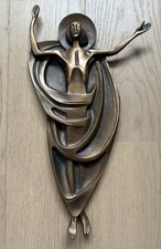Große Bronze Vollbronze Wandrelief Christus der Auferstandene 1980 3,3kg Kirche