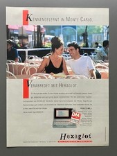 Hexaglot Sprach-Computer Kennengelernt in Monaco 1992 Vintage Ad Werbung Reklame