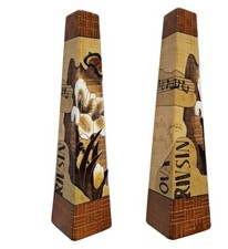 Keramikvase, Blumenvase, Tonvase, Blumenmotiv, H35cm, 8x8cm  NEU