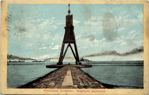 Cuxhaven kugelbake passierend - kugelbake,