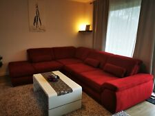 große Funktions-Eck Sofalandschaft rot, gebraucht