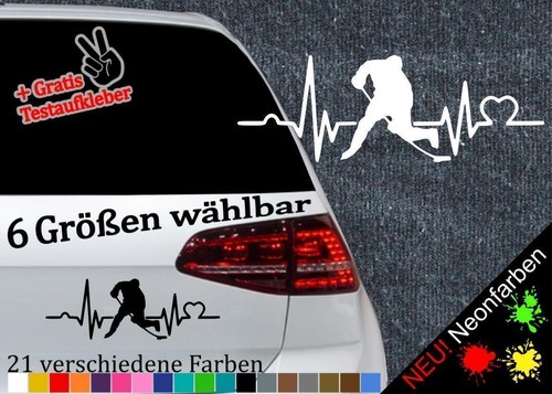 Herzschlag eishockey aufkleber - eishockey,