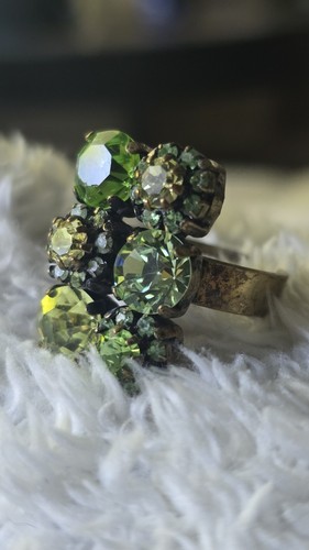 Vintage cocktail ring grün - cocktail,