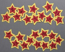 24 Adventskalenderzahlen Sticker Sterne Zahlen Deko Advent zum Basteln 1.3.8