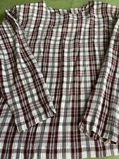 Bluse Weiß/Dunkelrot Kariert Gr. 38