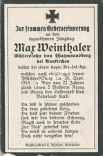 Foto WK I Sterbebild