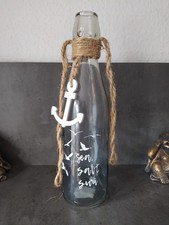 Maritime Deko-Glasflasche mit