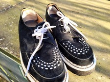 GEORGE COX Original DACE  Skipton Rockabilly Creeper Schuhe selten schwarz weiß