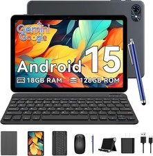 Android 15 Tablet mit Tastatur - 18GB RAM+128GB ROM (2TB TF), Tablet 10