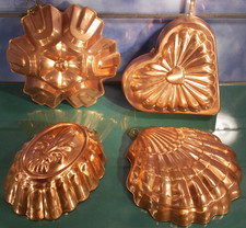 4 alte Mini Back formen Kupfer