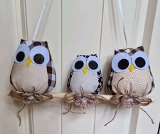 Eulen,Stoffeulen, Girlande, Handarbeit, Hängedeko, Kranz,  Türdeko, Anhänger