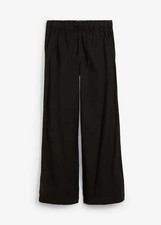 Neu Flanell-Hose mit weitem Bein Gr. 42 Schwarz Damenhose Weite-Pants