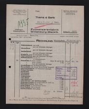 WITTENBURG, Rechnung 1932, Thams & Garfs Zuckerwaren-Fabrik