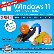 Windows 11 Professional Version 25H2 | Win 11 pro Installation | USB-Stick + Key