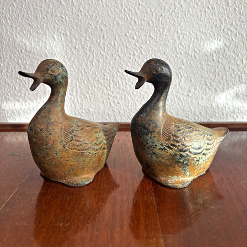 Antike enten figuren - 2x,