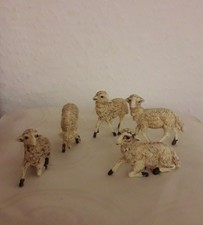 Krippenfiguren - 5 Schafe - Länge  ca. 