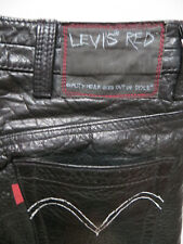 Levi's RED Leder Jeans Hose W 27 /L 32 Schwarze Lederjeans Echt Lederhose KULT !