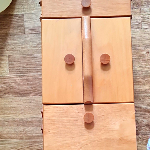 Holz nähkasten braun mit - nähkasten,