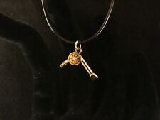 Fön Anhänger mit Kette 24 Karat Vergoldet Friseur Haare Schneiden Style