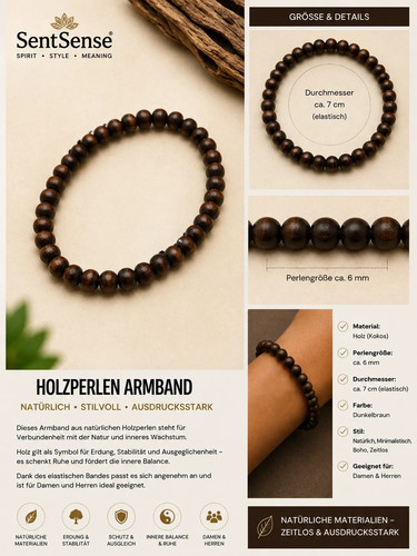 Elegantes holzarmband - holzarmband, –