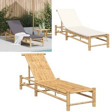 Sonnenliege mit Auflage Bambus