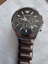 Emporio Armani AR2434 Herrenuhr Chronograph/Edelstahl Silber Armbanduhr Datu