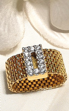 Breiter 925 Silber vergoldeter