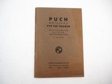 Puch 125 Touren Motorrad Betriebsanleitung Bedienung Wartung 1949