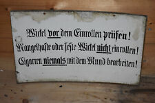 Altes Schild Zigarrenfabrik um 1900,Betriebsanweisung,Raucher,Tabak,Original