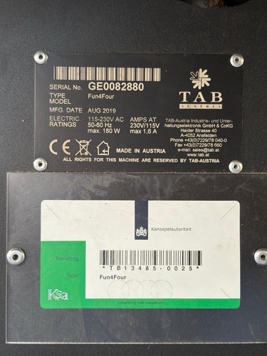 Tab fun4four videospielautomat - tab,