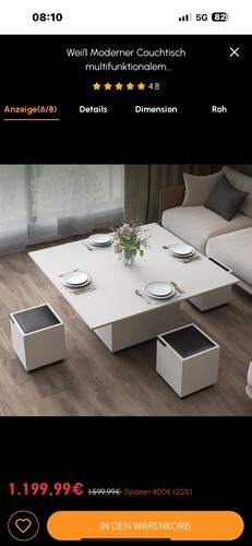 Funktionaler couchtisch maße - couchtisch,