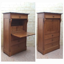 ANTIK! Sekretär restauriert Biedermeier 1840 Eiche Schreibmöbel Schreibtisch