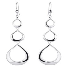 Schicke Damen Ohrringe Hänger Tropfen Ohrhänger Sterling Silber 925 lang mit Box