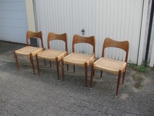 4 x  Teak  Stühle wohl Arne Hovmand Olsen   danish Design  zum restaurieren E291