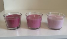 IKEA 3 Stk. Kerzen im Glas pink rosa Set dekorativ